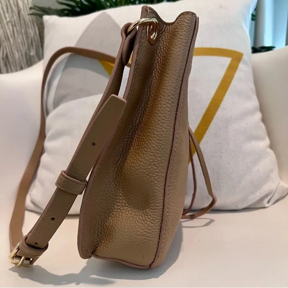 Rebecca Minkoff Darren Pebbled Leather Shoulder Bag Driftwood NEW Gold Hardware